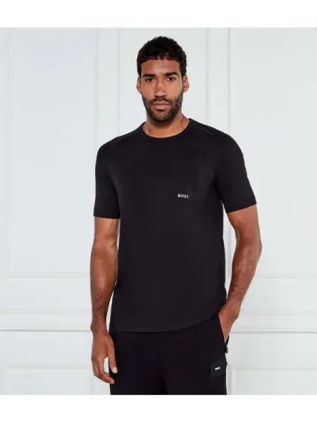 BOSS GREEN Tricou Tee Urban Tech | stretch negru