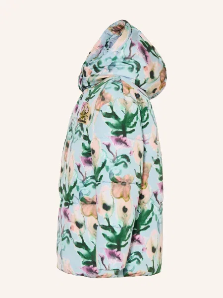 Scotch & Soda Prošívaná Bunda S Odnímatelnou Kapucí tmavě / fialová / zelená modrá