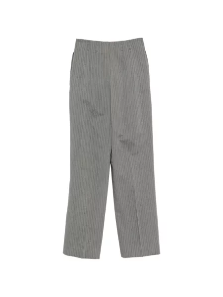 Cu centură pantaloni Alberta Ferretti cu model herringbone gri