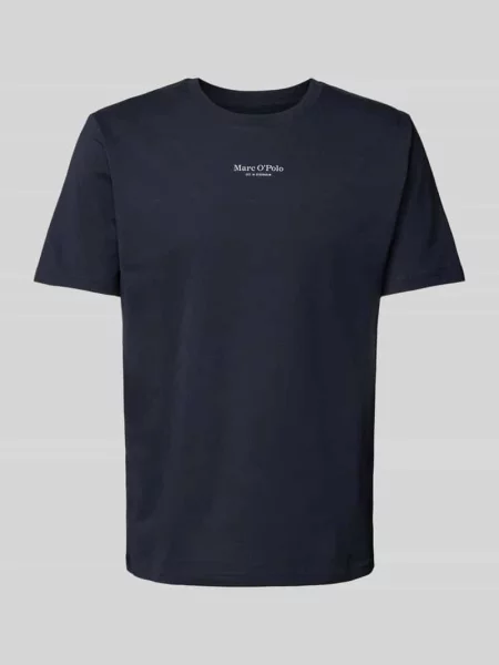T-shirt o kroju regular fit z czystej bawełny Marc O'polo granatowa