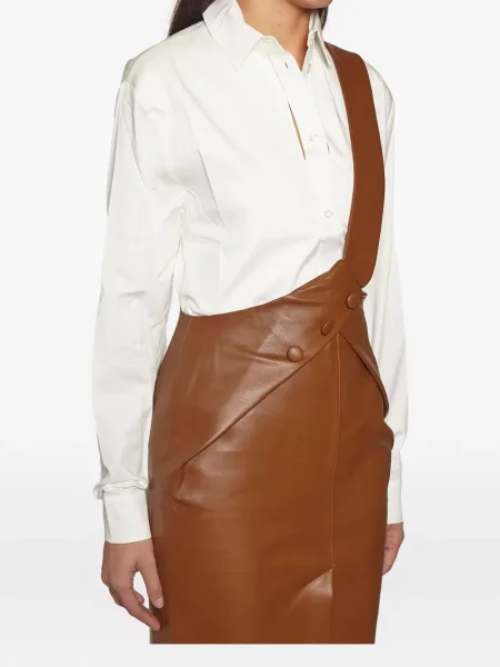 Fustă Matériel cu bretele maro