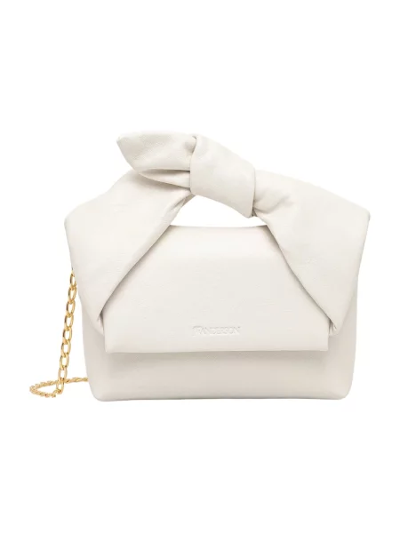 JW Anderson torebka skórzana Bow Small Twister biały