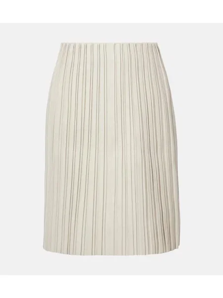 Fustă din piele Róhe până la genunchi alb