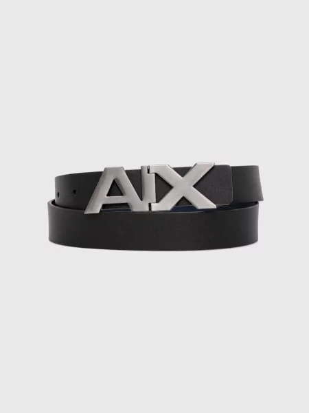 Armani Exchange Kožni remen crna