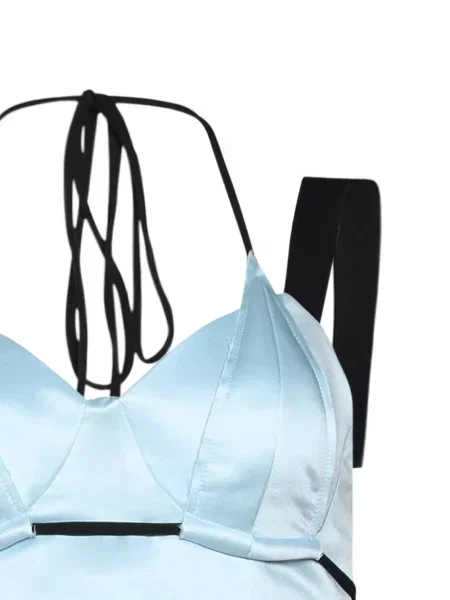 Top Natasha Zinko din satin albastru