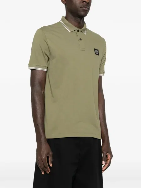 Ριγέ polo Stone Island πέτρες πράσινο