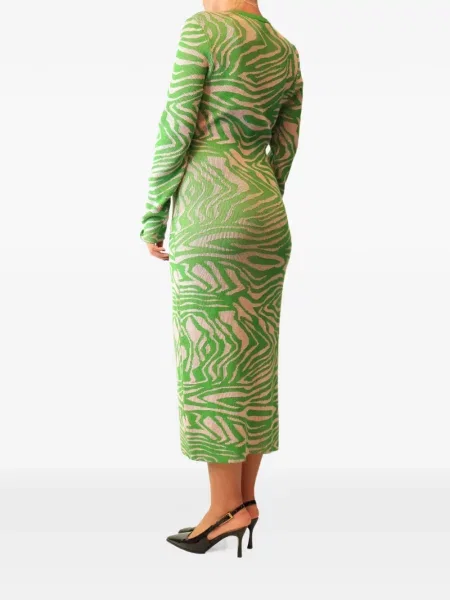 Rochie maxi Stine Goya cu imagine cu model zebră verde