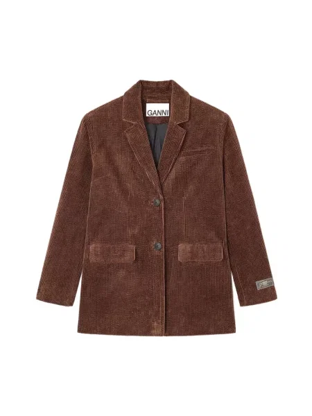 Marynarka Ganni sztruksowa brązowa