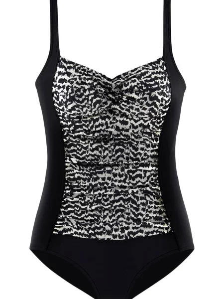 LASCANA Costum de baie întreg negru alb