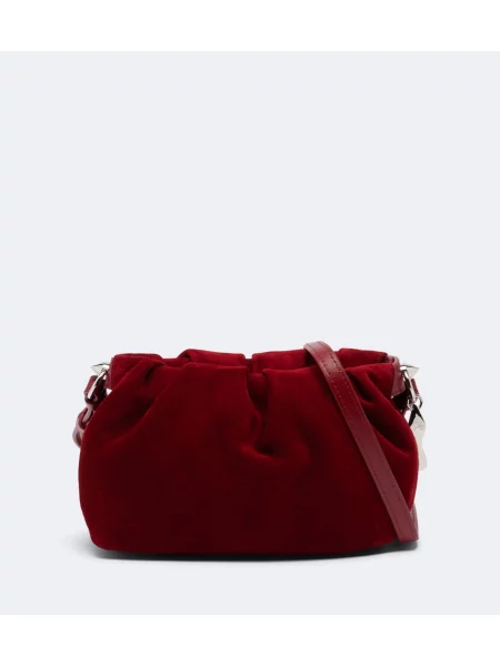 Geanta crossbody Christian Louboutin din piele de căprioară roșu
