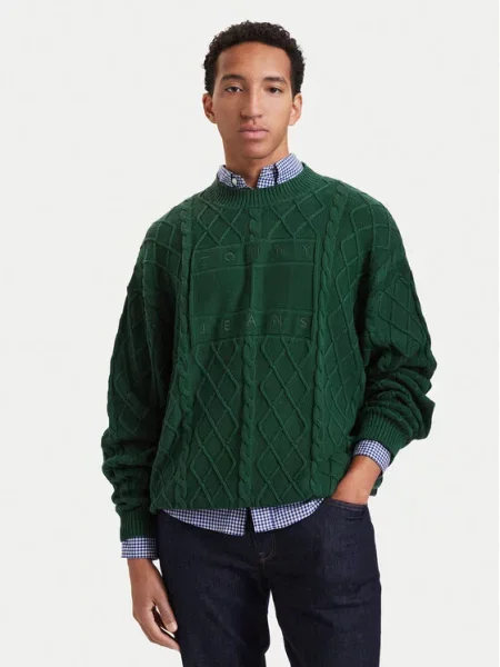 Tommy Jeans Pulover zelena
