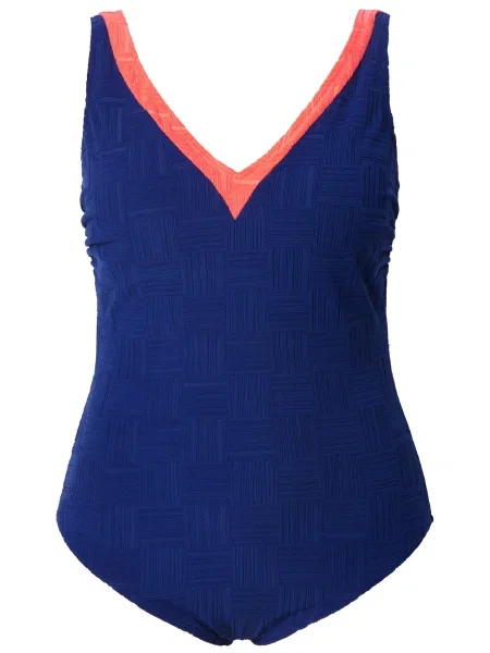 Ulla Popken Costum de baie întreg Alice închis / portocaliu somon albastru