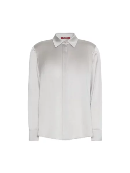 Satynowa koszula Max Mara Studio szara