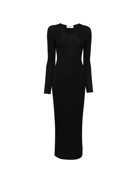 Rochie maxi Tessitura Body Couture tricotate negru