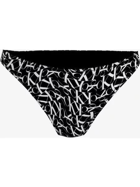 Czarno-białe figi od bikini Calvin Klein CK z nadrukiem monogramu XS białe