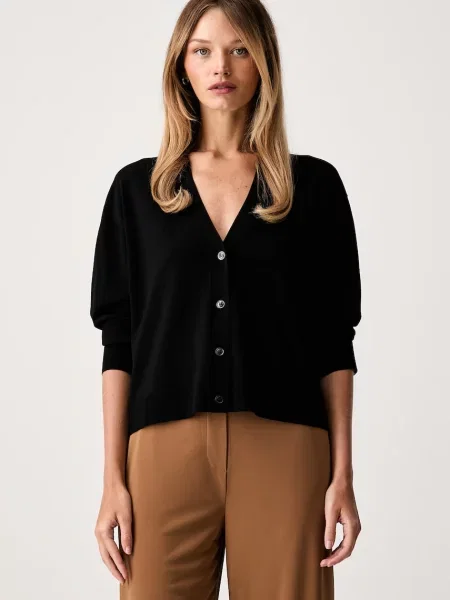 Weekend Max Mara cardigan pentru femei cu vâscoză WKDBOARIO negru