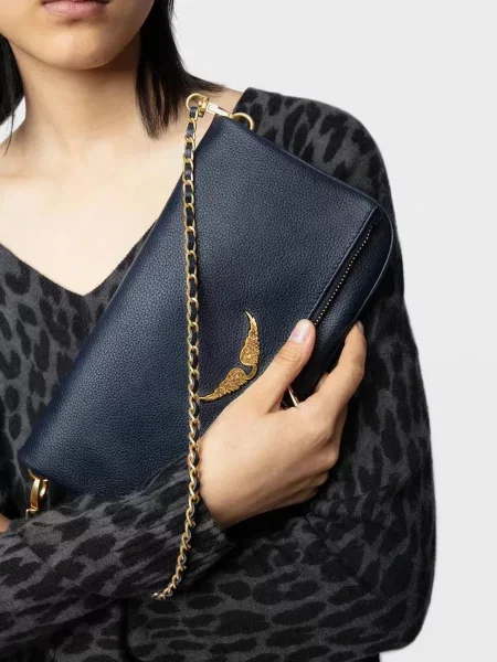 Шкіряний клатч Zadig&voltaire синій