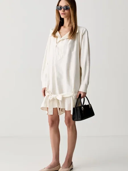 Kenzo rochie de vară cu mătase bej