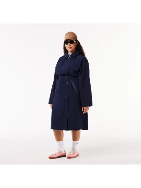 Lacoste Dwuwarstwowy Płaszcz Typu Oversize Z Piki Lacoste granatowy