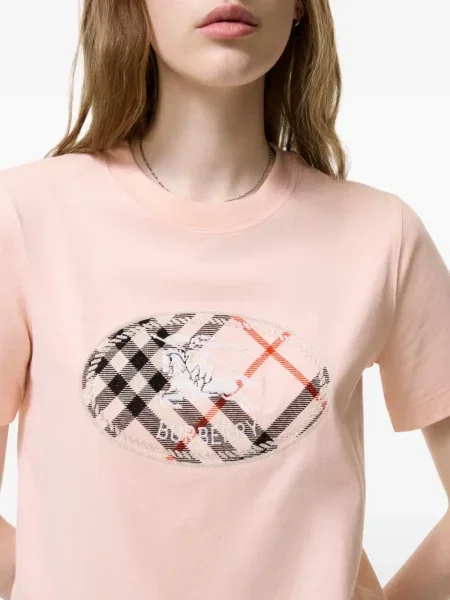 Tricou Burberry în carouri roz