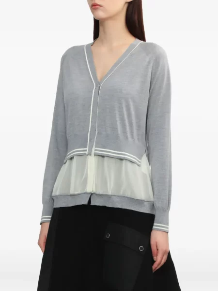 Cardigan 3.1 Phillip Lim de lână cu decolteu în V gri