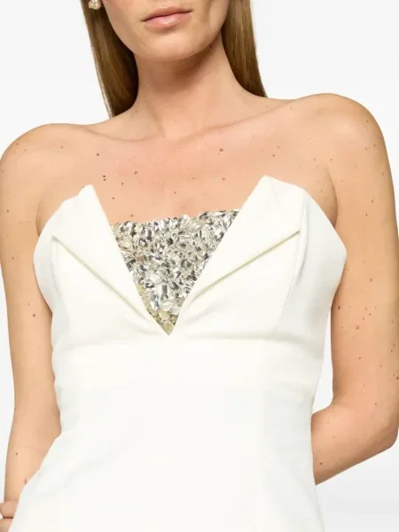Top Genny de cristal alb