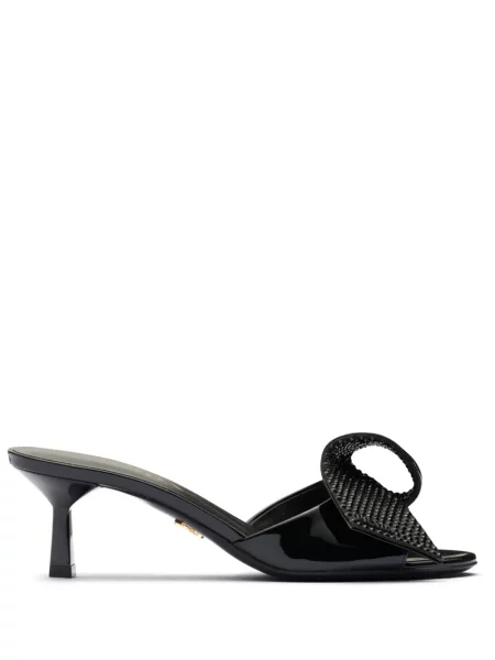 Sandale Prada cu funde din piele negru