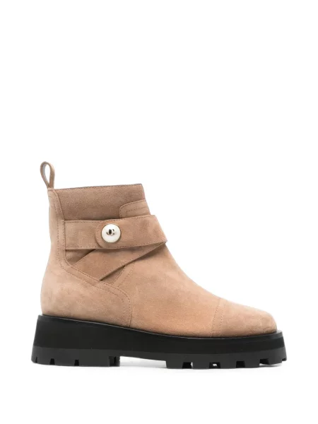 Cizme scurte Jimmy Choo cu perle din piele de căprioară