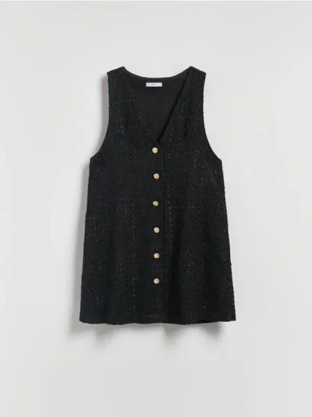 Reserved Rochie mini din tweed negru