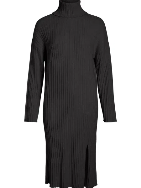 Sukienka midi Vila z długim rękawem do kolan czarna