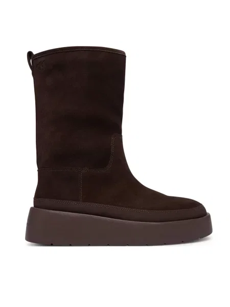 Апрески Calvin Klein Flatform Mid Boot Suede Wl кафяв