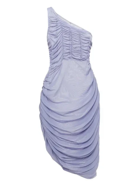 Mała sukienka mini Danielle Guizio na jednym ramieniu garniturowa fioletowa