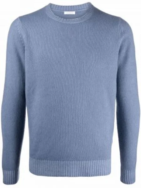 Pulover Malo din cașmir cu decolteu rotund albastru