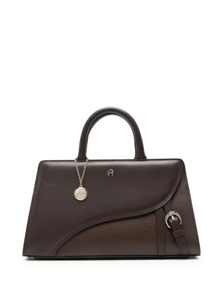 Geantă shopper Aigner din piele maro