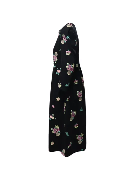 Rochie Batsheva cu model floral cu imagine de costum negru