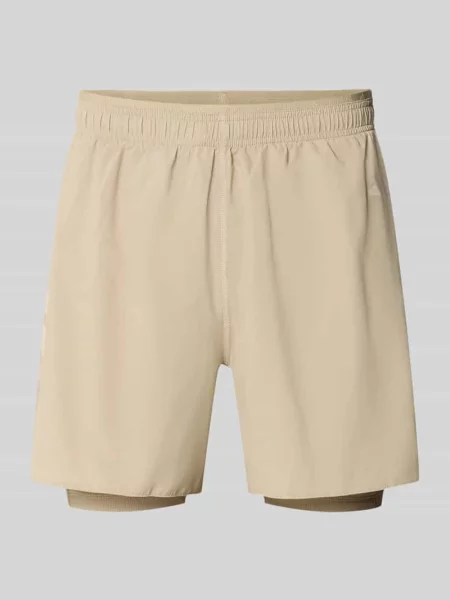 Szorty sportowe o kroju regular fit z nadrukiem z logo model M' Adidas Training beżowe