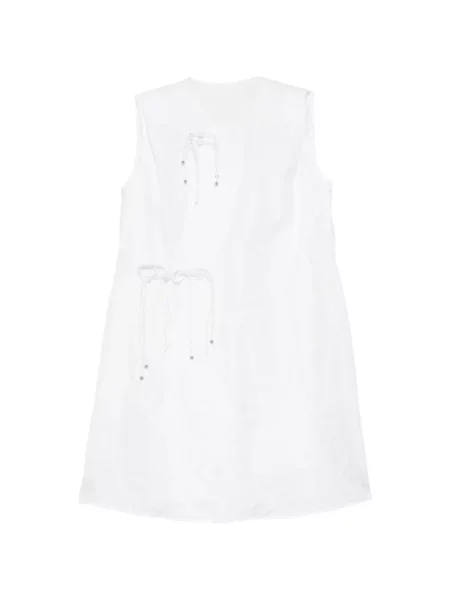 Rochie Jnby cu broderie fără mâneci cu model floral alb