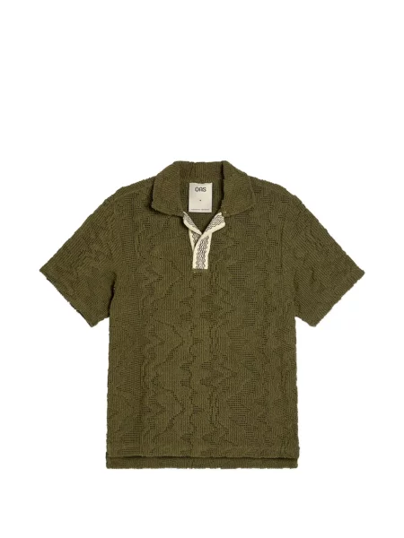 Tricou Oas Company tricotate cu imprimeu geometric verde