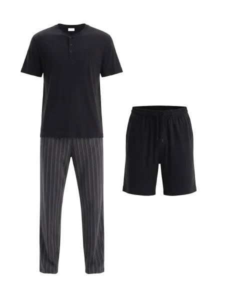 Dagi Pijama lungă gri închis negru