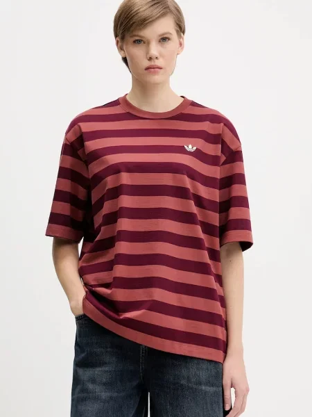 Тениска adidas Originals STRIPED SS TEE дамска оранжево