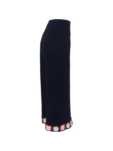 Fustă midi Staud cu broderie albastru