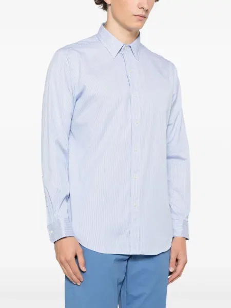 Ленена карирана риза Polo Ralph Lauren бродирана синьо