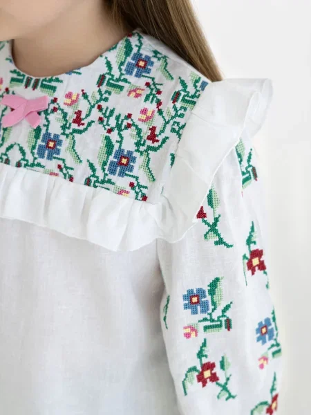 Детская рубашка Folk Moda белая