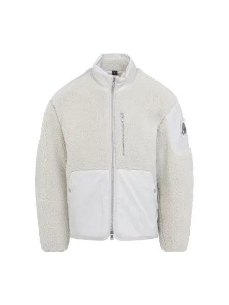 Moose Knuckles Kurtka Z Pluszowego Materiału Z Mieszanki Materiałów weiss beżowa