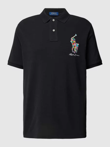 Koszulka polo o kroju classic fit z wyhaftowanym logo Polo Ralph Lauren czarne
