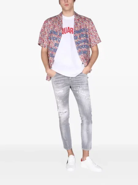 Cămașă Dsquared2 cu model floral cu imagine