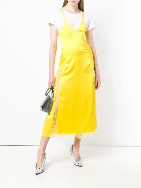 Rochie midi Off-white din dantelă alb