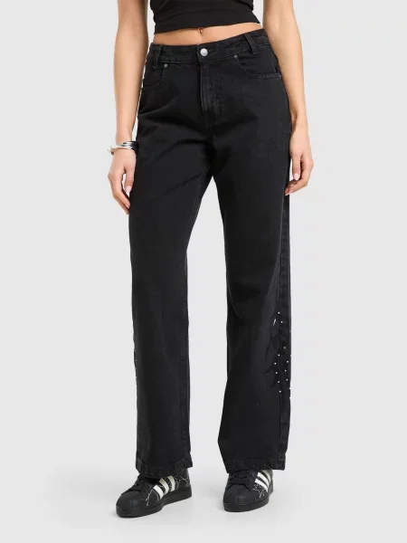 Hoodrich Spodnie Luz Wide Leg Jeans niebieskie