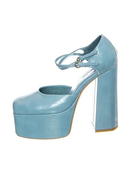 Czółenka Jeffrey Campbell skórzana niebieska