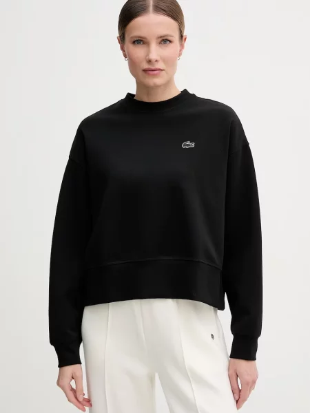 Lacoste oversize mikina s bavlnou černá